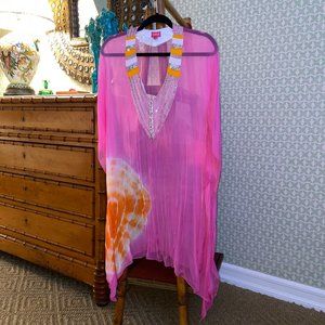 Ranee's Large Beaded Pink/Orange Tunic